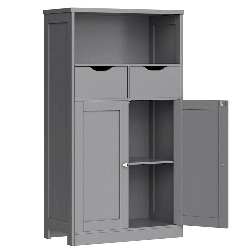 Freestanding Bathroom Storage Pantry Cabinet with 2 Drawers