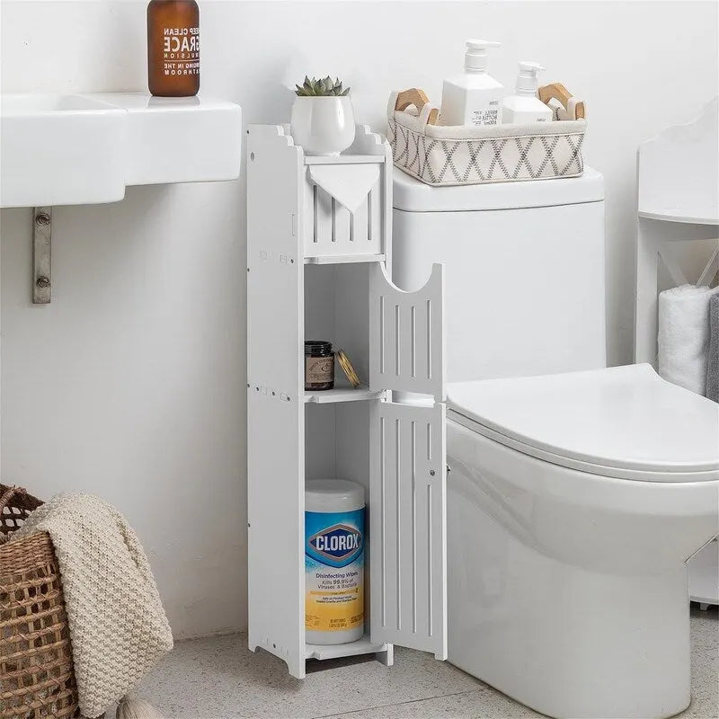 Petite armoire de rangement pour salle de bain, adaptée aux petits espaces
