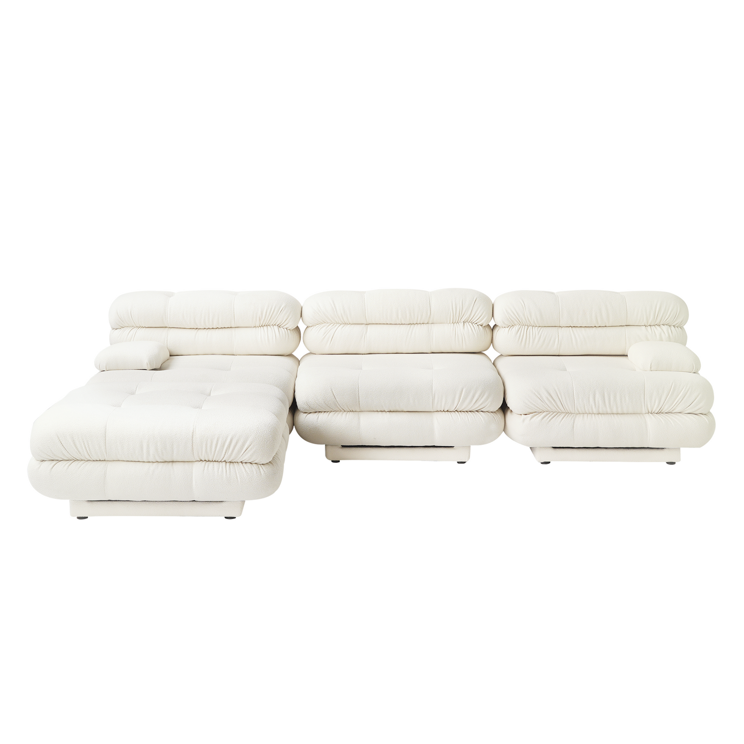 4-Piece Teddy Velvet Deep Seat Modular Sectional Sofa