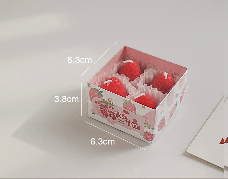 Strawberry Candle Box 4 pieces