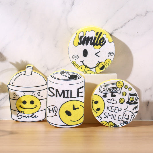 Compressed Cellulose Kitchen Sponges (Smile set for 4 pieces)